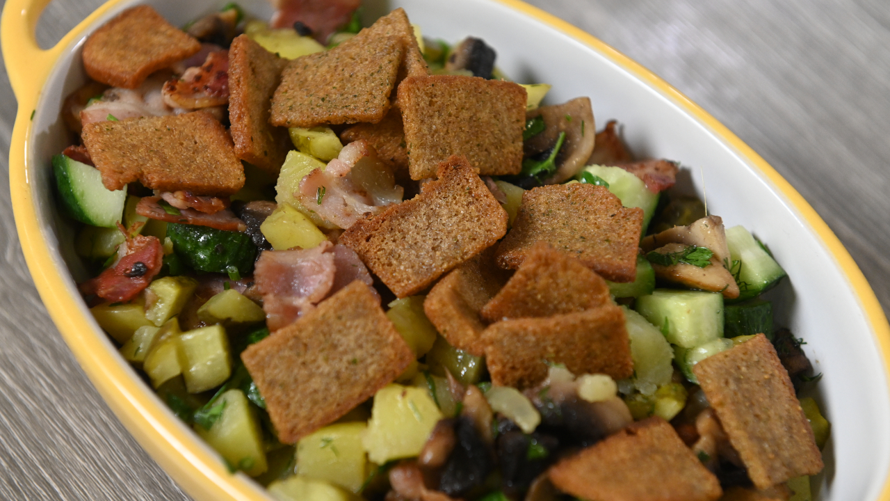 Тёплый картофельный салат - пошаговый рецепт с фото, ингредиенты, как приготовить